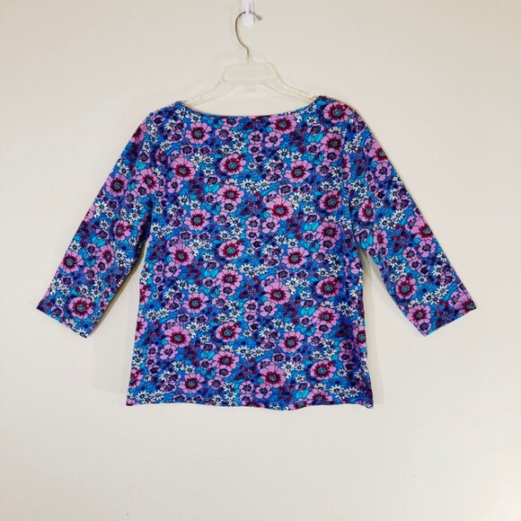 The Talbots Tee Shirt Petite 3/4 Sleeve Length Floral Design Soft Stretch SZ Lp - Picture 4 of 8